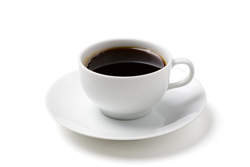 Cup of Black Coffee on Plain Background 